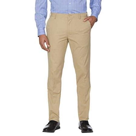 IZOD Mens Sportflex Max Straight Fit Chino Pants (Cedarwood Khaki, 32Wx32L)