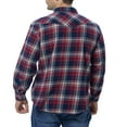 thumbnail image 2 of COEVALS CLUB Men's Flannel Western Pearl Snap Corduroy Lined Plaid Work Long Sleeve Shirts 07 Khaki Blue Crimson XX-Large, 2 of 5