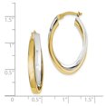 thumbnail image 3 of 10k Two-tone Oval Hoop Earrings in 10k Yellow Gold, 3 of 3