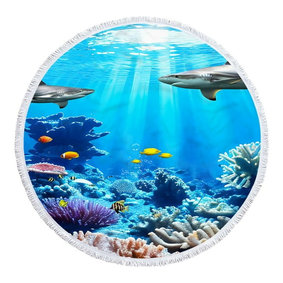 Fnochy Oversized Round Beach Towel Super Lightweight Quick-Dry Sandproof Microfiber Multi-Purpose Travel Yoga Pool Picnic Blanket