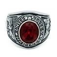 thumbnail image 3 of Men’s Rhodium Plated Oval-Cut Red Cubic Zirconia US Marines Ring - Size 13.5, 3 of 7