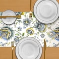 thumbnail image 6 of Table Runner for Dining Table, White Japanese Print Floral Table Linen - Home Decor, 6 of 7