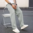 thumbnail image 5 of WTOBBY Men's Casual Elastic Waistband Drawstring Breathable Solid Color Pants for Everyday Wear, Comfortable Lightweight Trousers with Adjustable Fit and Modern Stretch Fabric ,Light Gray S, 5 of 5