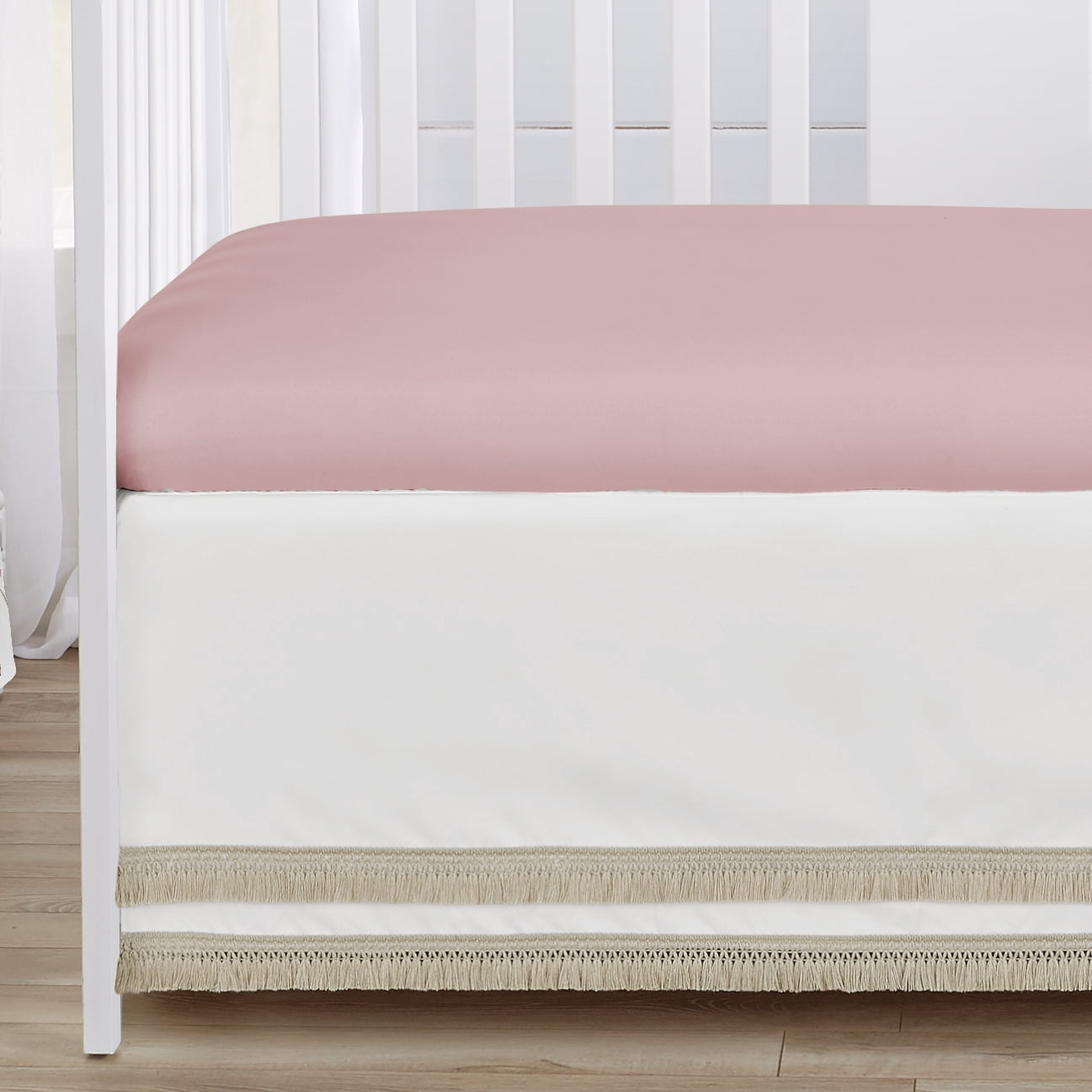 Sweet Jojo Designs Watercolor Floral Garden Pink Girl Crib Bedding Set 4 Piece