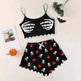 thumbnail image 2 of Bjutir Womens Halloween Pajamas Set Sleeveless Vest Shorts Set Casual Halloween Print Comfortable Sleepwear Red, 2 of 4