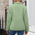 thumbnail image 6 of Women's Fashion Solid Color Long-sleeved Cotton Jacket with Buttons and Pockets, Casual Lightweight Cotton Coat Light Green L, 6 of 8