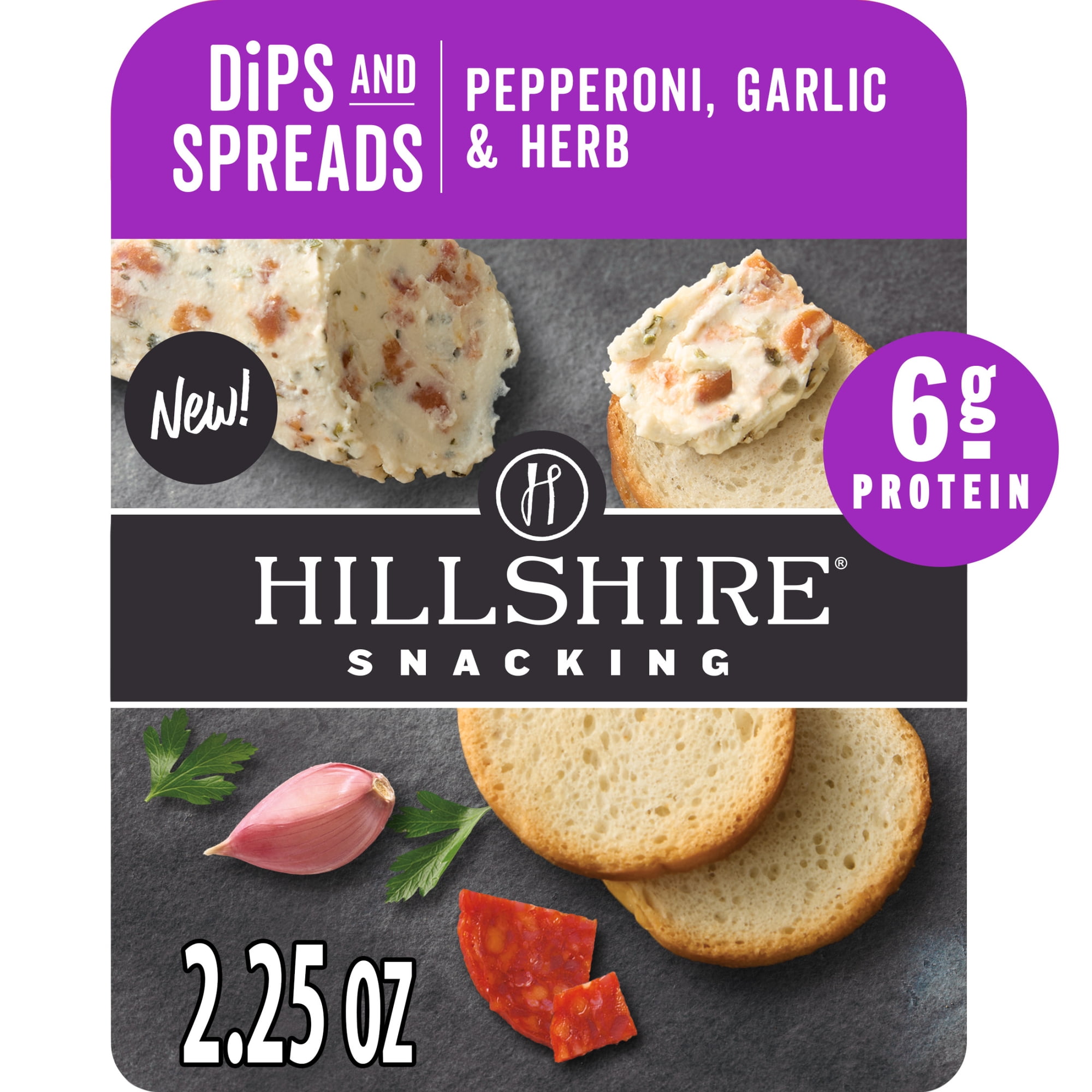 Hillshire Snacking Pepperoni, Garlic & Herb, Cheese Spreads, 2.25 oz (Refrigerated)
