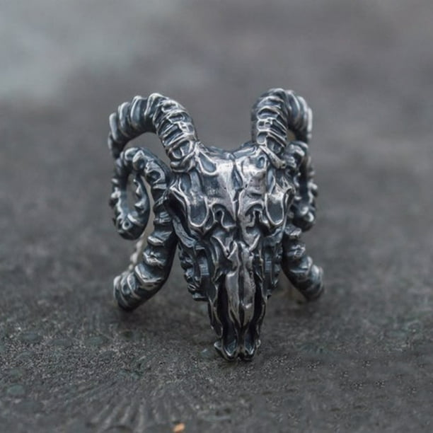 Anillo de calavera de diablo satánico Punk gótico, anillo de acero inoxidable Vintage Steampunk para hombre, joyería de motorista de Hiphop para motocicleta Rock, venta al por mayor Tan Jianjun unisex