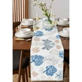 thumbnail image 2 of Hokiten Table Runners 36 Inches Long Dress Scarves, Coastal Blue Coral Farmhouse Kitchen/Dining Table Runner, Short Coffee Tablerunners, Summer Watercolor Ocean Sea 13x36 Inch, 2 of 7