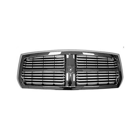 New Aftermarket  Chrome And Black Front Grille 55077608AA One Piece fits 2005-2007 Dodge Dakota