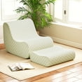thumbnail image 2 of Costway Bean Bag Chair with Ottoman High Elasticity Sponge Non-slip Bottom & Velvet Cover Green, 2 of 10