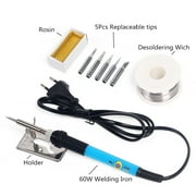 NIUREDLTD Soldering Iron Wire Kit Solder Electric 60W 220V Tweezers Set Welding Tool Tools Home Improvement
