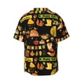 thumbnail image 2 of Disketp Men's Hawaiian Hello Fall Print Shirts Button Down Holiday Beach Shirts-Large, 2 of 7