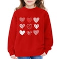 thumbnail image 2 of UACY Valentine Sweatshirts for Girls, Heart Print Oversized Sweatshirt Long Sleeve Tops Crewneck Preppy Pullover (Red, 13-14 Years), 2 of 7