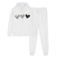thumbnail image 2 of ibuvkizy 2 Piece Sets for Women Fall!Outfits Men's and Women's Sports Tracksuits Long Sleeve Pullover Hoodies Sweatshirt Loose Coat and Sweatpants Fall Winter Suit White,L, 2 of 7
