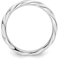 thumbnail image 2 of Solid Sterling Silver Stackable Expressions Twisted White Enameled Ring - Ring Size 8.0, 2 of 7