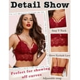 thumbnail image 3 of Avidlove Lace Bralette Bra for Women Spaghetti Adjustable Strap Bustier Tops Lingerie Sexy Camisoles Bra Crop Tops No Underwire Tank,Wine Red,XXL, 3 of 5