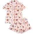 thumbnail image 2 of Halloween Pajamas Women 2026, Cute Satin Ghost Pumpkin Print Short Sleeve Button Top and Shorts Matching Sleepwear Pajamas, 2 of 5