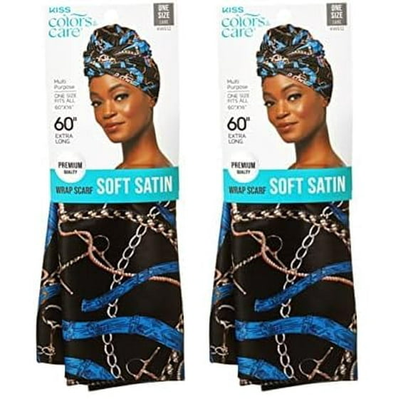 Envoltura de satén suave Scarf KISS Colors & Care para el cuidado del cabello