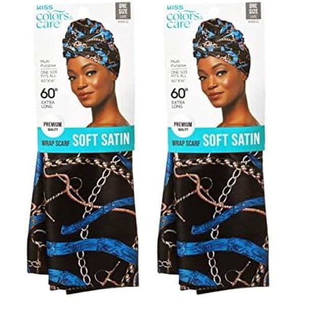 Envoltura de satén suave Scarf KISS Colors & Care para el cuidado del cabello