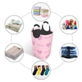 thumbnail image 5 of Waterproof Collapsible Laundry Hamper, Pink Floral Heart Pattern Aluminum Handle Laundry Bag, 50L, 5 of 6