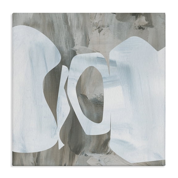 Stupell Industries Transitional Layered Abstract Shapes Grey Blue Brushstrokes Canvas Art, 17 x 17, by Melissa Wang