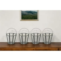 HomeRoots 517603 Gray Iron & Glass Geometric Tabletop Votive Candle Holders - Set of 4