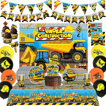 Construction Party Supplies Ultimate Set for 16 Guests