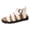 White, variant on Rokment Women's Orthopedic Cork Footbed Fisherman Sandals Flat Platform Walking Sandals Comfortable Leather Open Toe Ankle Strap Strappy Beach Summer Casual Footwear Black Size 6
