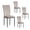 Light Gray, variant on Set of 4 Dining Chairs, Kitchen Chairs, Velvet Chairs; Modern Upholstered Dining Room Chairs with Metal Legs and Adjustable Feet, Gray