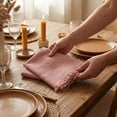 thumbnail image 2 of ANA Blush cotton Linen Napkins Set of 12 18x18 inch Cotton Dinner Napkins - Washable Soft Premium Hotel Quality Reusable Napkins Perfect Table Napkins for Family Dinners, 2 of 7