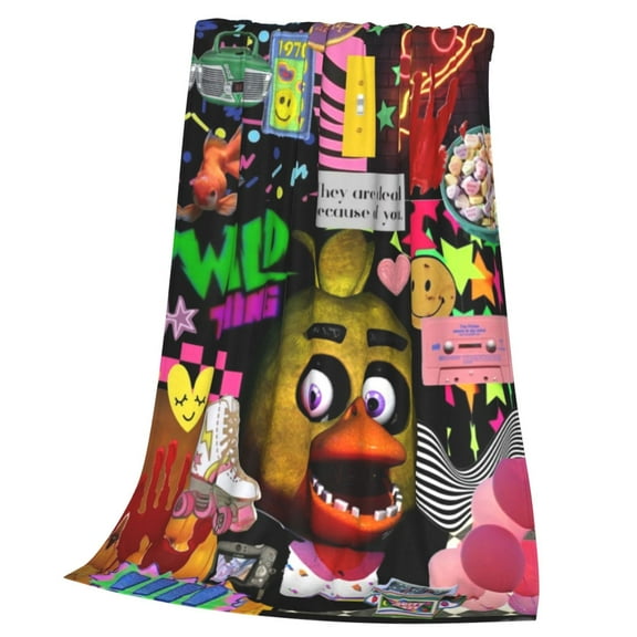 Five Nights At Freddy's Throw Blanket Cozy Plush Lightweight Warm Fuzzy Flannel Blanket Air Conditioning Blanket for Couch Sofa Bed Home Decor Gift 50x40