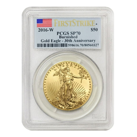 2016-W $50 Gold Eagle PCGS SP70 First Strike Flag Label U.S. Mint Coin