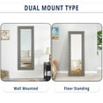 thumbnail image 3 of Tall Mirror, Crystal tufted Floor Mirror, Full Length Mirror, Full Body Mirror for Home, Wall Mirror with Faux Wood Frame, 63"LX22"W Large Mirror for Bedroom, Leaner Mirror, Mirrors for Wall - Gray, 3 of 15