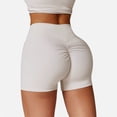 thumbnail image 3 of Women's High Waist Ruched Seamless Shorts with Stretch Fabric - Medium, White, 3 of 5