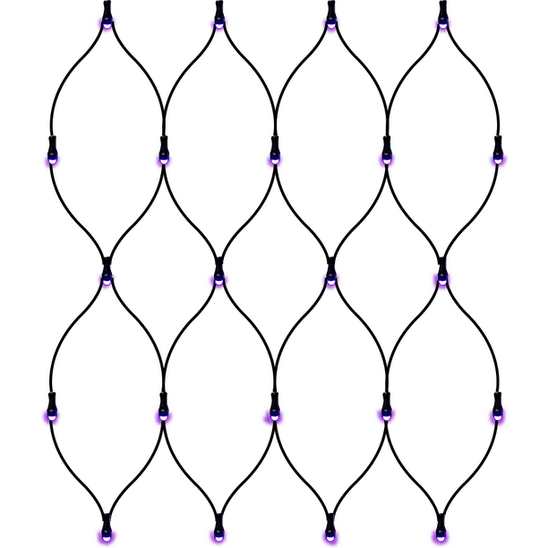 Red Luz Led Morada 240 Focos Tipo Micrófono 1.80 X 1.65 m Cable Negro Importadora La Merced Paquete 3 pz Alta Resistencia