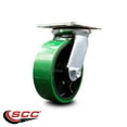 thumbnail image 2 of 6 Inch Heavy Duty Green Poly on Cast Iron Swivel Caster with Ball Bearing SCC, 2 of 2