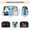 thumbnail image 5 of Kowoue Bluey Pattern Leather Makeup Bag – Portable Leather Cosmetic Organizer, Travel Makeup Pouch Compact Makeup Bag, 5 of 8