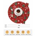 thumbnail image 6 of 13 Inch Round Placemats Set of 6, Red Christmas Non Slip Heat Insulation PP Table Mats, Xmas Tree Snowflake Stars Farmhouse Washable Place Mats for Kitchen Dining Party Table Decor, 6 of 7