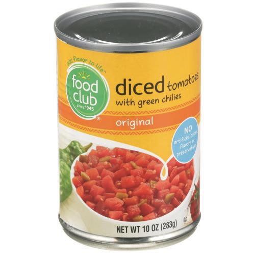 Food Club, Diced Tomatoes & Green Chilies, Original