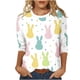 thumbnail image 1 of Tops de Cuello Redondo para las Mujeres Casual 3/4 Manga Carnaval Impreso Blusa, Camiseta para la Primavera Verano Uso Diario, 1 of 7