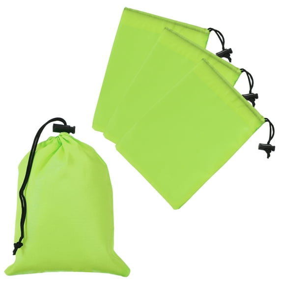 Uxcell Drawstring Bag with Toggle, Stuff Sack String Waterproof Travel Storage Bags for Gym Travel 6 x 8 Inch & 4 Pack & Light Green