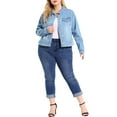 thumbnail image 3 of Agnes Orinda Women's Plus Size Jean Jackets Long Sleeves Washed Denim Coats with Pockets 4X Sky Blue, 3 of 9