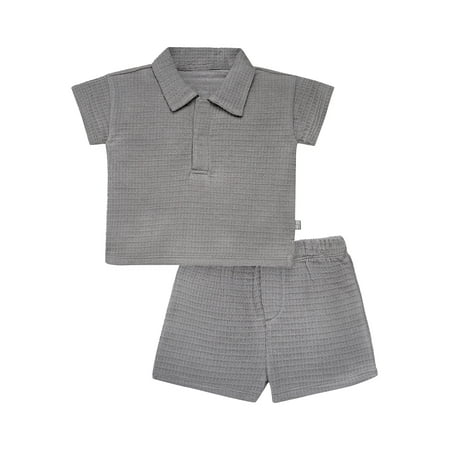 Modern Moments by Gerber Baby Boy Short Sleeve Shirt and Short Outfit Set, 2-Piece, Sizes 0/3 Months - 24 Months