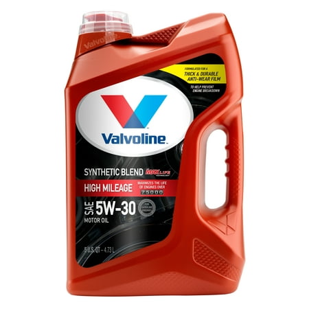 Valvoline High Mileage with MaxLife Technology SAE 5W-30 Synthetic Blend Motor Oil - Easy Pour 5