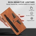 thumbnail image 6 of Wallet Case for Samsung Galaxy Z Fold2 Flexible Clip Card Slots Flip Case with Glass Screen Protective Film Pen Stylus, PU Leather Magnetic Snap Shockproof Full Protection Cover, Brown, 6 of 11