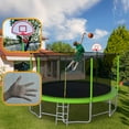 thumbnail image 2 of 16FT Outdoor Trampoline for Kids and Adults with Basketball Hoop, SEGMART Recreational Trampoline with Safety Enclosure Net, Heavy Duty Trampoline with 1320LBS Weight Capacity for Backyard, Patio, 2 of 8