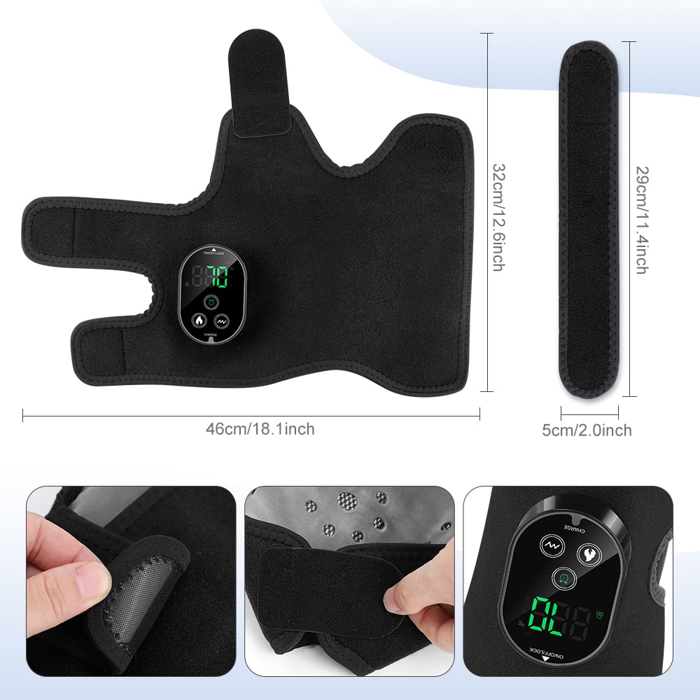 Flaremore Cordless Foot and Ankle Massager,3 in 1 Ankle Heating Pad Wrap with 6 Heat & 3 Vibration Modes,3000mAh Portable Rechargeable Ankle Heating Wrap Warmer for Feet,Ankles & Calves,Black 2PCS