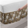 thumbnail image 2 of Floral Bed Skirt, Ornamental Flower Design Various Color Combinations Styles Diagonal Pattern, Elastic Bedskirt Dust Ruffle Wrap Around for Bedding Decor, 4 Sizes, Sepia Amber Grey, by Ambesonne, 2 of 2