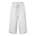 thumbnail image 4 of JJHGVB capris pants Cropped Pant pedal pushers for women gaucho pants for women Knee Length Capri Pants women's capris active pants women Lounge Slacks Straight Leg Pants Loose Fit White 2XL, 4 of 6